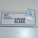 MICROSCOPE COVERSLIPS SCHOOLS GRADE No.1 18X18MM BOX OF 10 X 100