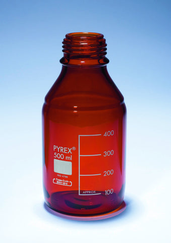REAGENT BOTTLE AMBER PYREX W/MOUTH NO CAP OR RING 5L