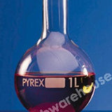FLASK PYREX GLASS FLAT BOTTOM NARROW NECK 2000ML