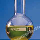 FLASK PYREX GLASS FLAT BOTTOM WIDE NECK 1000ML