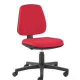UPHOLSTERED LAB CHAIR ADJ. 420 TO 550MM RED/CASTORS
