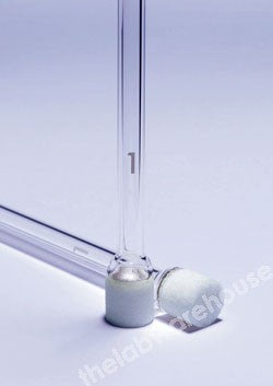 GAS DISTRIBUTION TUBE, GLASS THIMBLE, TUBE STEM PYREX POR. 1