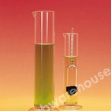 HYDROMETER JAR GLASS WITH SPOUT AND BASE 200X50MM HT X DIA