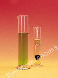 HYDROMETER JAR GLASS WITH SPOUT AND BASE 400X50MM HT X DIA
