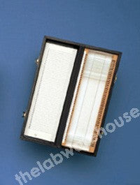 SLIDE BOX PAPER COVERED WOOD AND HINGED LID FOR 50 SLIDES