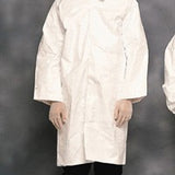 LAB. COATS TYVEK WHITE STUD FRONT W/OUT POCKETS MED. PK 10