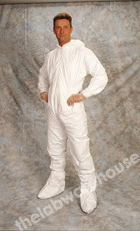 COVERALLS TYVEK WITH HOOD ZIP FRONT W/OUT POCKETS SML PK 5