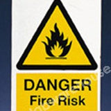 WARNING SIGN DANGER FIRE RISK 200X150MM