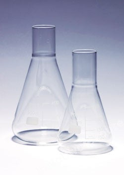 CULTURE FLASK CONICAL PYREX GLASS RIMLESS TUBE NECK 500ML
