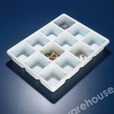 TIDY TRAY WHITE PS WITH 12 COMPARTMENTS