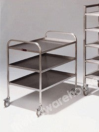 TRAY TROLLEY S/S 3 TIERS/TRAYS EA. 875X465MM 900MM HIGH