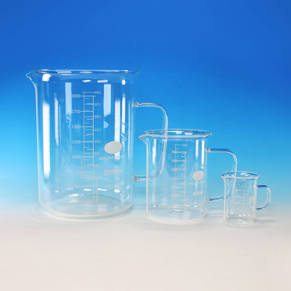Borosilicate Glass Measuring Cylinder Set (100-1000mL) - Chemistry Lab Beaker, Durable Glassware