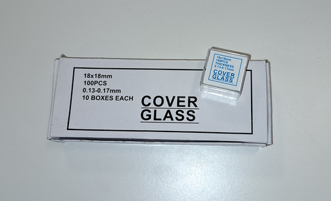 MICROSCOPE COVERSLIPS SCHOOLS GRADE No.1 18X18MM  BOX OF 10 X 100