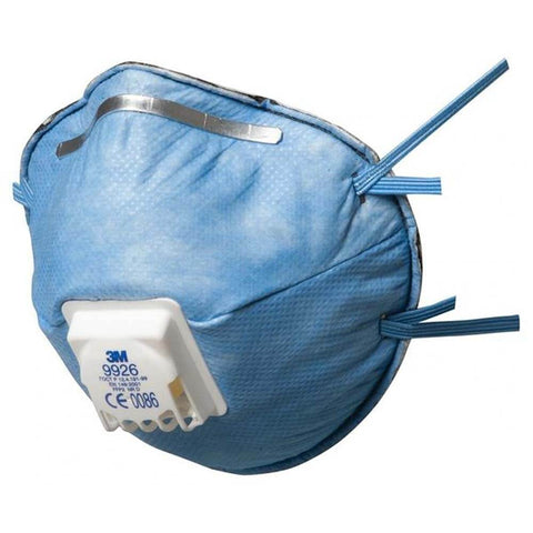 ACID GAS RESPIRATORS 3M 9926 DARK BLUE FITTED WITH EXHALE VALVE PK 10