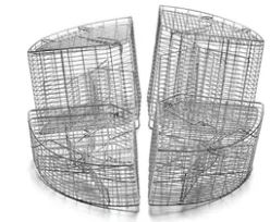 BASKET ST./STEEL MESH WEDGE FOR 200MM TUBES IN WB200/205/210