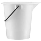 BUCKET LDPE GRAD+SPOUT WHITE WITH COATED STEEL HANDLE 10L