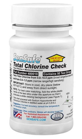 TEST STRIPS TOTAL CHLORINE 0 - 10MG/L PK.50