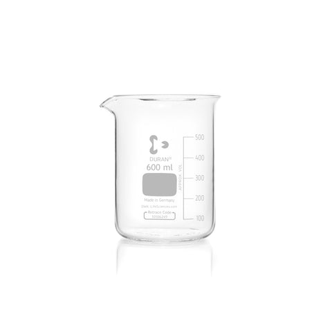BEAKER DURAN GLASS LOW FORM GRADUATED WITH SPOUT 3000ML