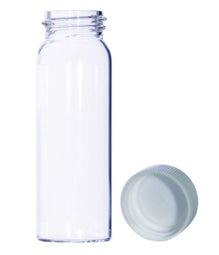 BOTTLES CLEAR GLASS UNIVERSAL 30ML TUBULAR/WHITE PP CAP PK.500