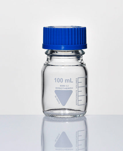 REAGENT BOTTLE RASOTHERM W/MOUTH 45MM CAP AND CLEAR RING 100ML