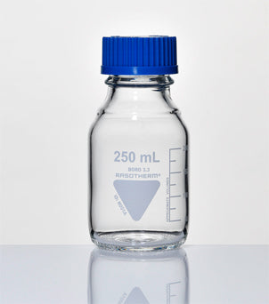 REAGENT BOTTLE RASOTHERM W/MOUTH 45MM CAP AND CLEAR RING 250ML