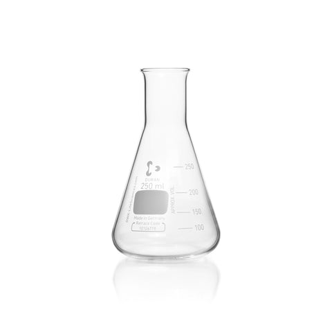 ERLENMEYER FLASK DURAN GLASS N/NECK GRADUATED 250ML