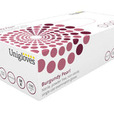 Unigloves Pearl Nitrile gloves, Burgundy, size Large, pk. 10 x 100