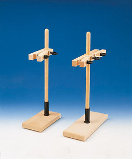 Burette stand double hardwood rod 460x16mm base 290x110mm