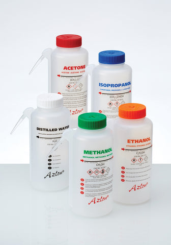 WASHBOTTLES LDPE INTEG. SPOUT LABEL "ETHANOL" 500ML PK 5