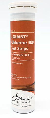 Test strips J-Quant Chlorine range 0, 1000, 2500, 5000, 7500, 10000mg/l pk. 100