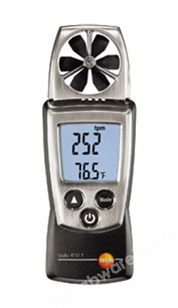 ANEMOMETER TESTO 410-2 0.4TO20M/S -10TO50ºC 0TO100%RH /BATTS