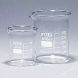 BEAKER PYREX GLASS LOW FORM GRADUATED WITH SPOUT 50ML