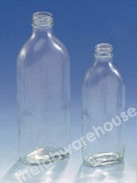 BOTTLES CLEAR GLASS FLAT NO CAP 300ML PK.36