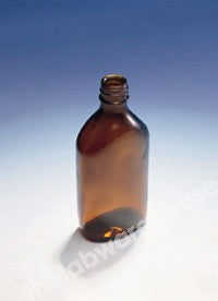 MEDICAL BOTTLES AMBER GLASS NO CAP 150ML PK.49