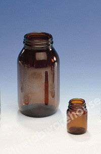 POWDER BOTTLES AMBER GLASS NO CAP 100ML PK.72