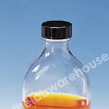BOTTLES CL.GLASS FLAT BLACK CAP/PVDC WAD 150ML PK.56