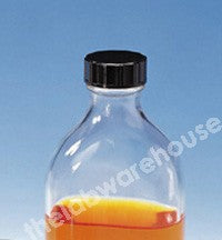 BOTTLES CL.GLASS FLAT BLACK CAP/PVDC WAD 300ML PK.36