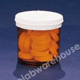 VIALS AMBER POLYST. WITH PE PUSH ON CAP 45ML PK 200