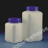 BOTTLE HDPE SQ. SHAPE W/MOUTH WITH PE CAP AND SEAL 500ML