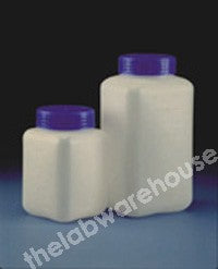 BOTTLE HDPE SQ. SHAPE W/MOUTH WITH PE CAP AND SEAL 500ML