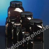 BOTTLES SQUARE EXTRA-W/M AMBER PVC BLACK PP CAP 100ML