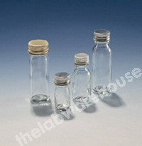 BOTTLES CLEAR GLASS BIJOU 7ML ALU. CAP/RUBBER WAD PK 288
