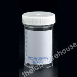 STERILIN CONTAINERS ST. PS PE CAP PLAIN LABEL 100ML PK 200
