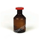 REAGENT BOTTLE AMB. GLASS WITH 24/20 PP STOPPER 250ML