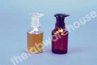 BOTTLE AMBER GLASS TK WITH GROUND-IN SLOTTED STOPPER 100ML