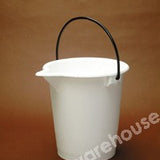 BUCKET LDPE GRAD + SPOUT WHITE WITH COATED STEEL HANDLE 15L