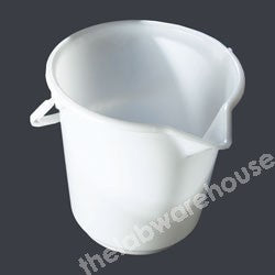 BUCKET WHITE PE WITH HANDLE 17L X0.5 L GRADUATIONS