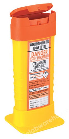 SHARPS BIN PP WITH SNAP TIGHT SHUTTER LID 0.6L