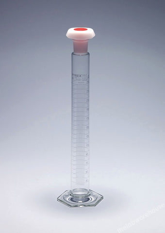 CYLINDER PYREX CL.A/WC GRAD. PE STPR AND GLASS FOOT 100ML