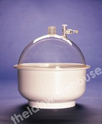 VACUUM DESICCATOR PC TOP, O-RING, VALVE AND PE PLUG 200MM